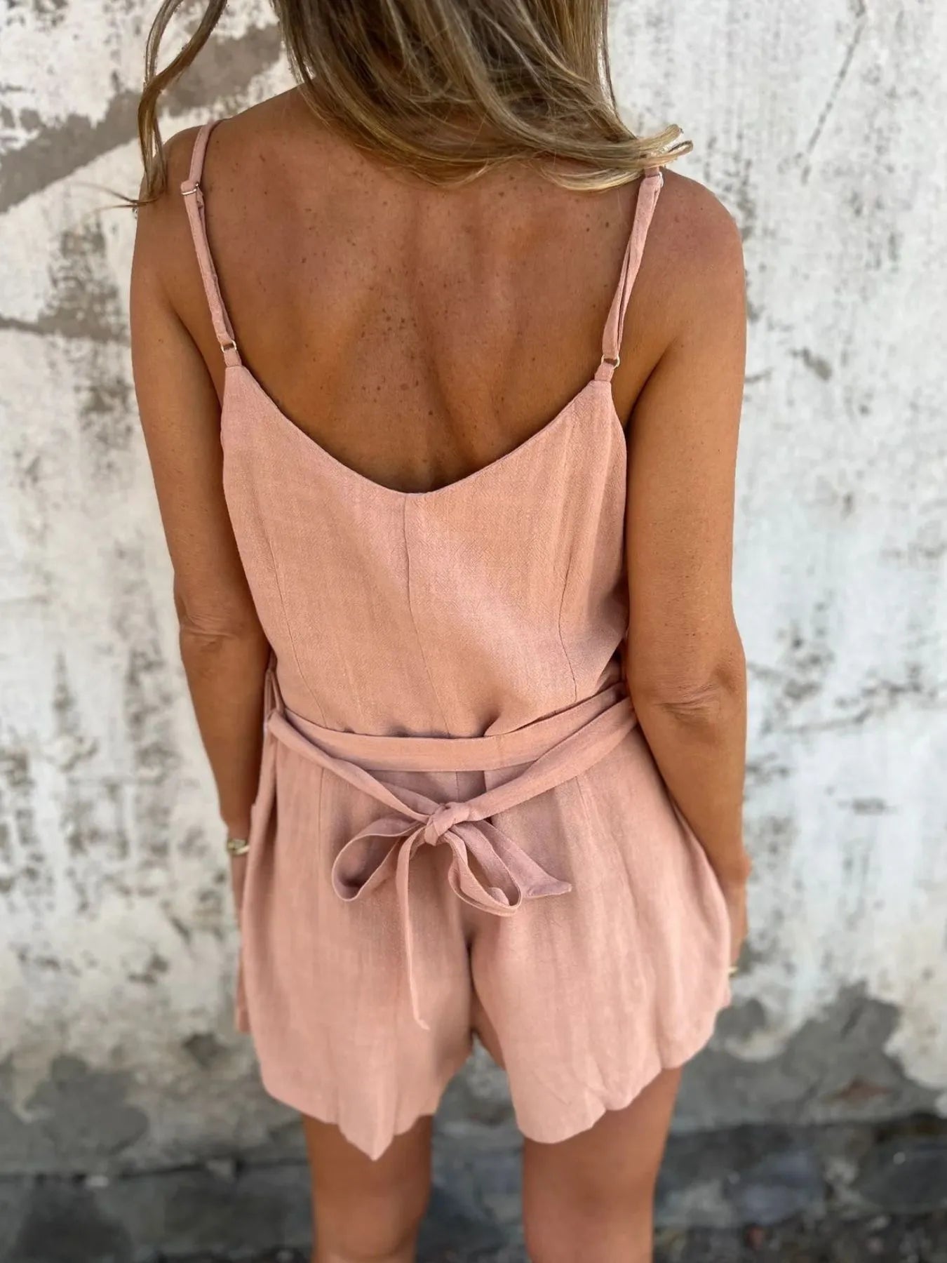 Button-Front Belted Cami Romper | One-Pieces Cami Romper from PHUNKYN