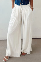 Flowy Wide Leg Pants with Drawstring Waist | Trousers Wide Leg Pants from PHUNKYN