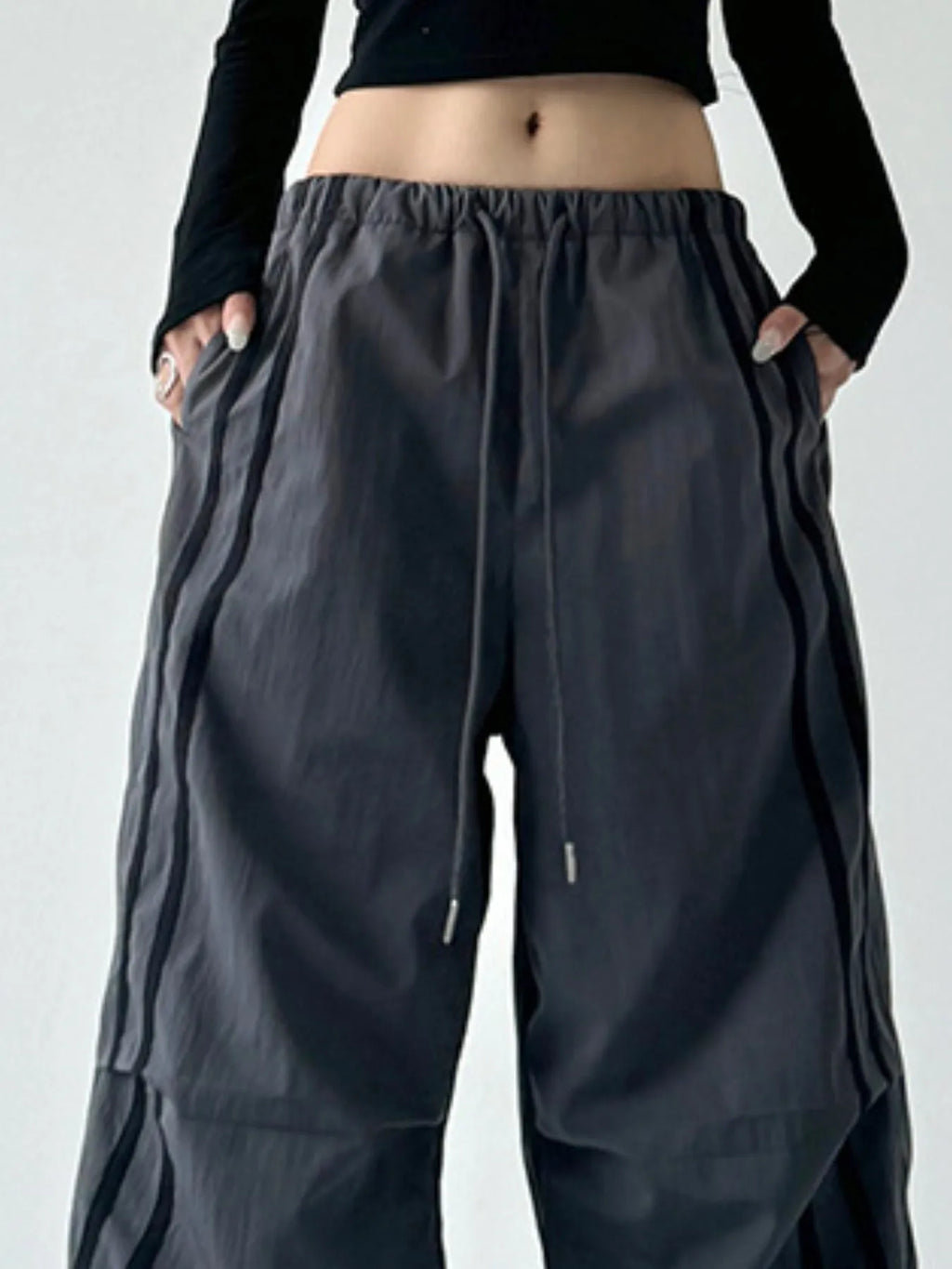 Side Stripes Wide Leg Pants | Joggers Wide Leg Pants from PHUNKYN