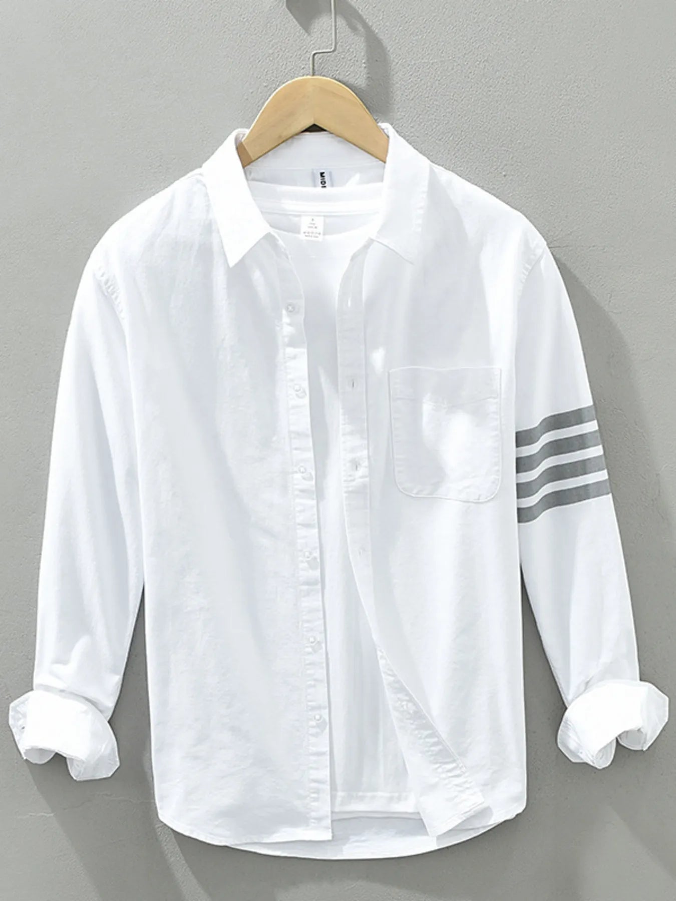 Men's Button-Up Shirt with Stripe Detail | Shirts Shirt from PHUNKYN