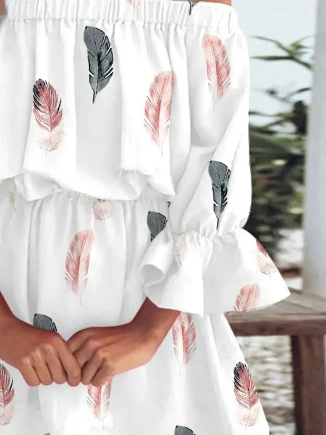 Floral Off-Shoulder Flounce Sleeve Mini Dress | Dresses Mini Dress from PHUNKYN