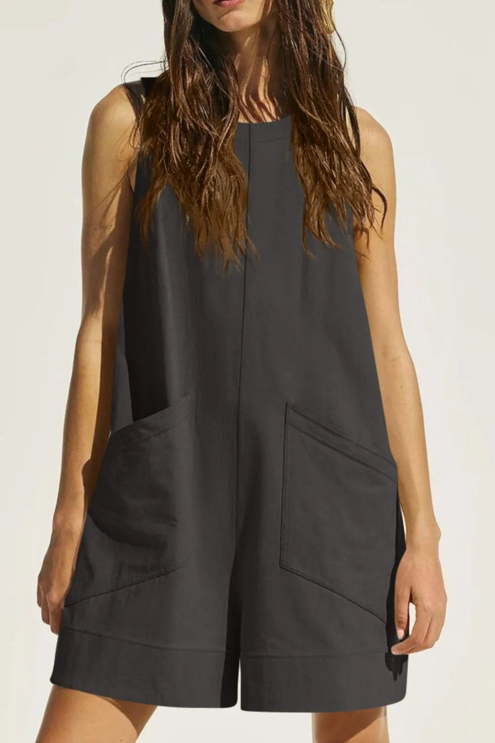 Lovelet Round Neck Sleeveless Romper with Pockets | One-Pieces Romper from PHUNKYN