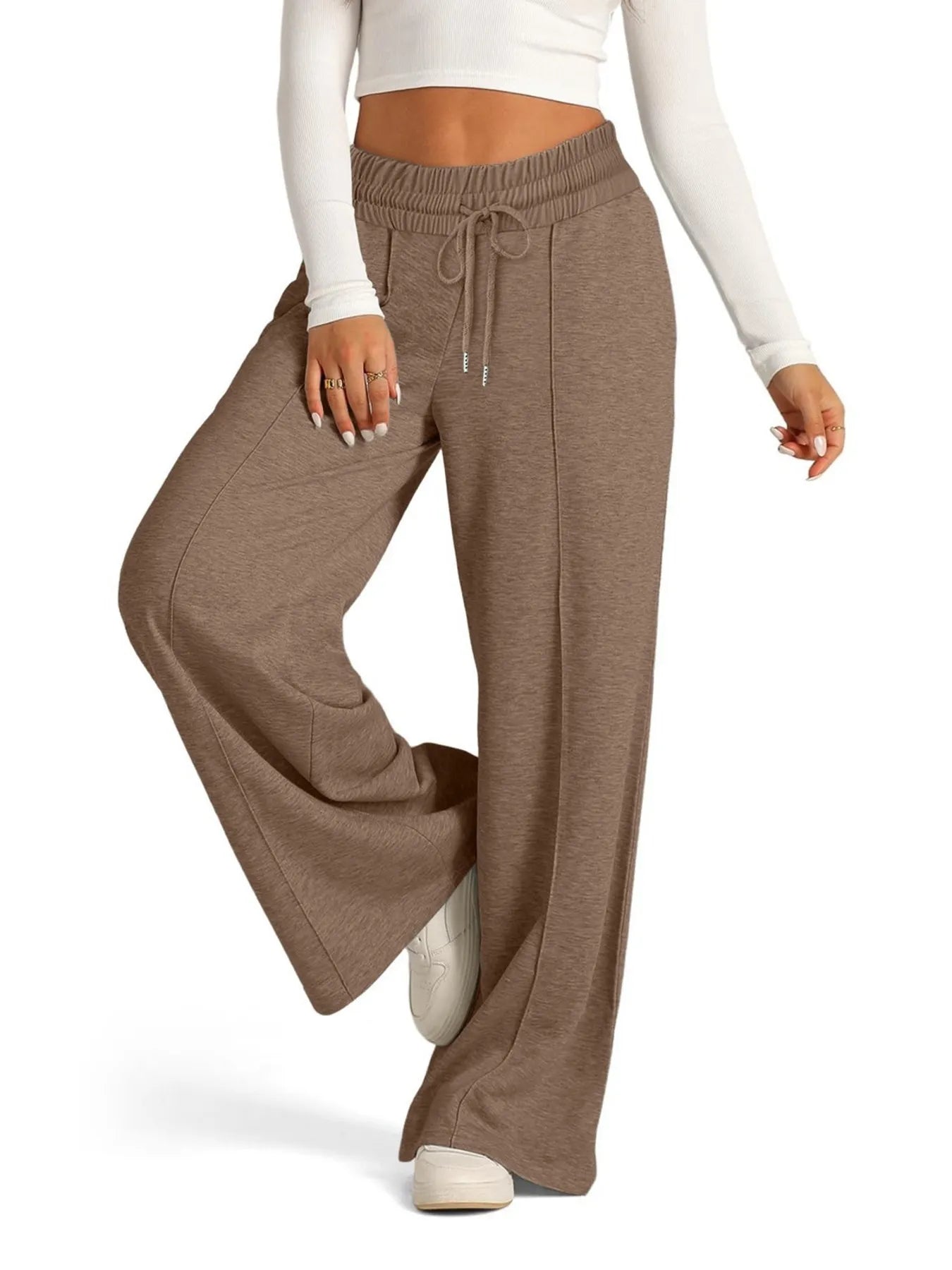 Drawstring Relaxed Fit Wide Leg Pants | Trousers Women's Trousers from PHUNKYN