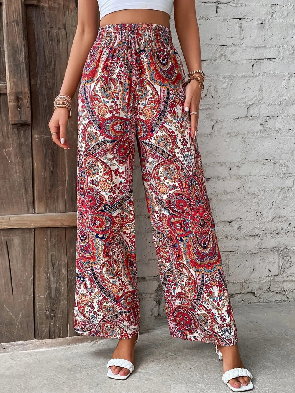 Printed Wide Leg Pants | Trousers Trousers from PHUNKYN