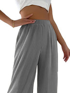 Elastic Waist Wide Leg Pants | Trousers Wide Leg Pants from PHUNKYN