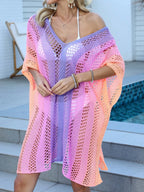 Rainbow Gradient Crochet Beach Cover Up | Cover Ups Cover up from PHUNKYN