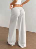 Drawstring Wide-Leg Casual Pants | Trousers Wide Leg Pants from PHUNKYN