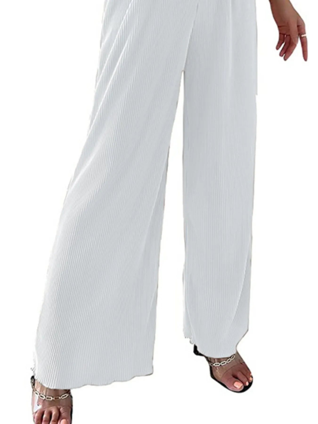 Elastic Waist Wide Leg Pants | Trousers Wide Leg Pants from PHUNKYN