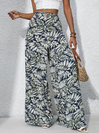 Printed High Waist Wide Leg Pants | Trousers Wide Leg Pants from PHUNKYN