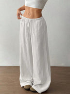 Drawstring Wide-Leg Casual Pants | Trousers Wide Leg Pants from PHUNKYN