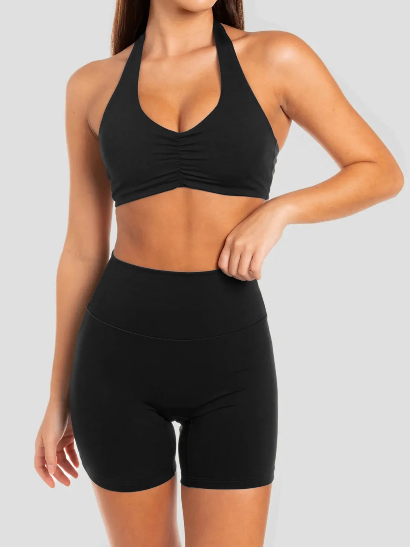Halter Neck Cami and Shorts Active Set | Activewear Cami and Shorts from PHUNKYN