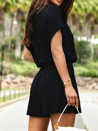 Surplice Short Sleeve Romper One-Pieces Romper PHUNKYN