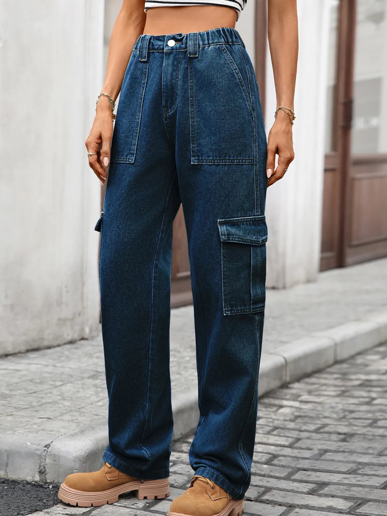 High-Waisted Cargo Jeans | Jeans Cargo Jeans from PHUNKYN