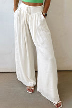 Flowy Wide Leg Pants with Drawstring Waist | Trousers Wide Leg Pants from PHUNKYN