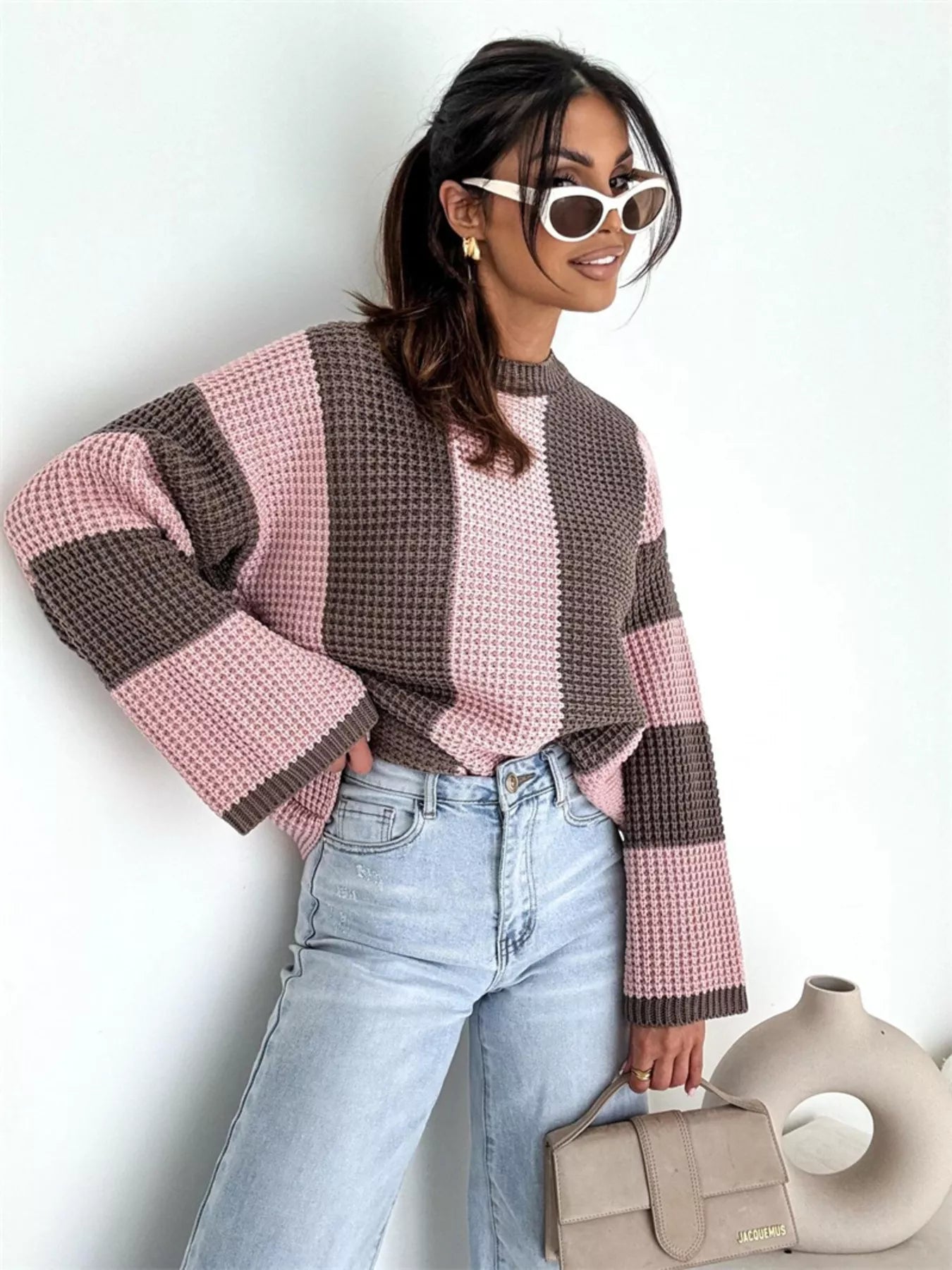 Color Block Long Sleeve Sweater | Sweaters Sweater from PHUNKYN