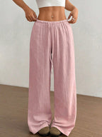 Wide Leg Drawstring Casual Pants | Trousers Wide Leg Pants Set from PHUNKYN