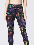 Printed Wide Waistband Active Leggings with Stirrups | Leggings Leggings from PHUNKYN