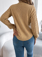 Asymmetric Hem Round Neck Long Sleeve Sweater | Sweaters Sweater from PHUNKYN