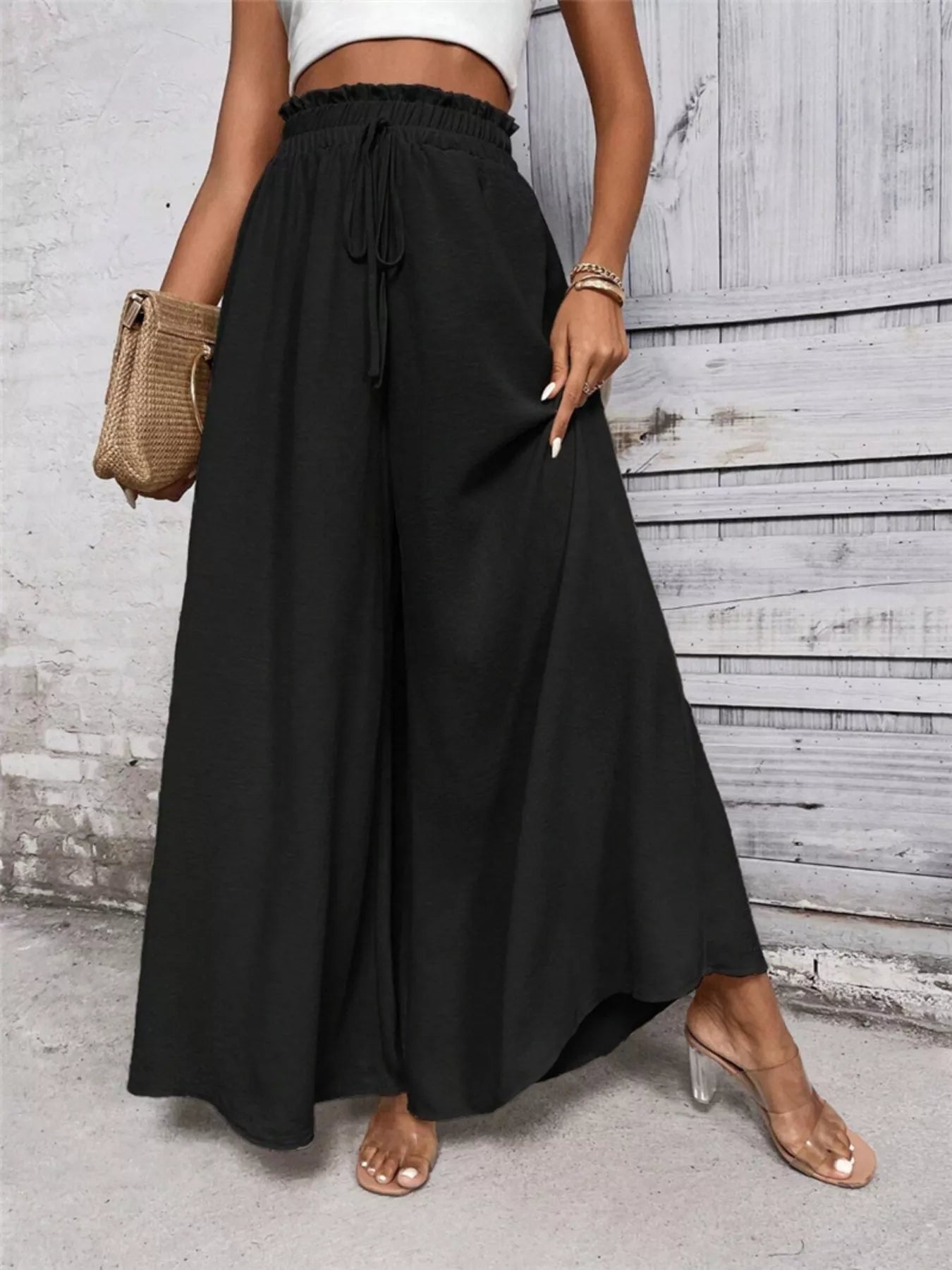 Frill Wide Leg Pants | Trousers Wide Leg Pants from PHUNKYN