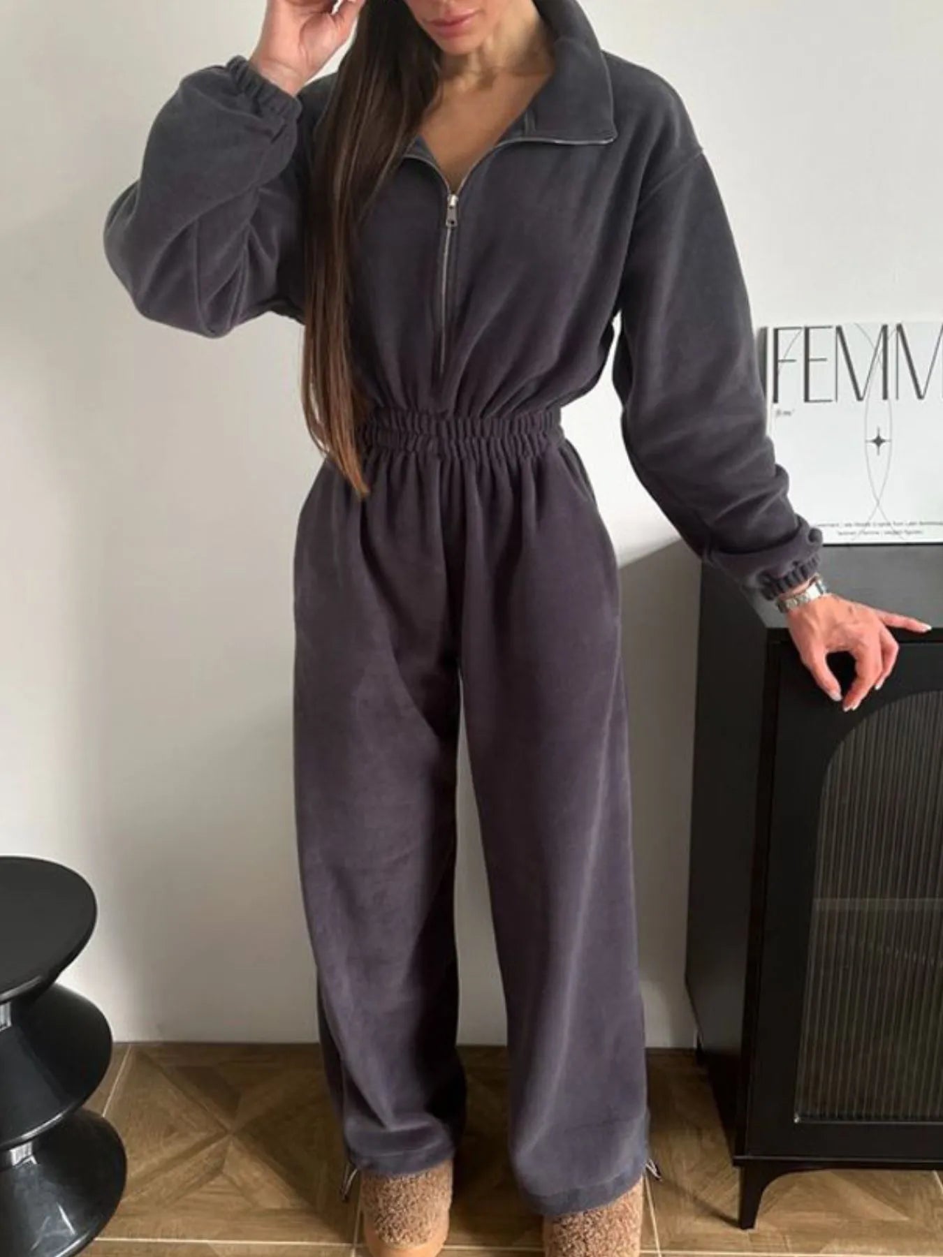 Zip Front Long Sleeve Jumpsuit | One-Pieces Jumpsuit from PHUNKYN