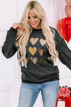 Heart Round Neck Dropped Shoulder Sweatshirt | Sweatshirts Women's Top from PHUNKYN