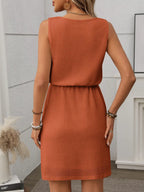 Waffle-Knit Drawstring Mini Tank Dress | Dresses Dress from PHUNKYN