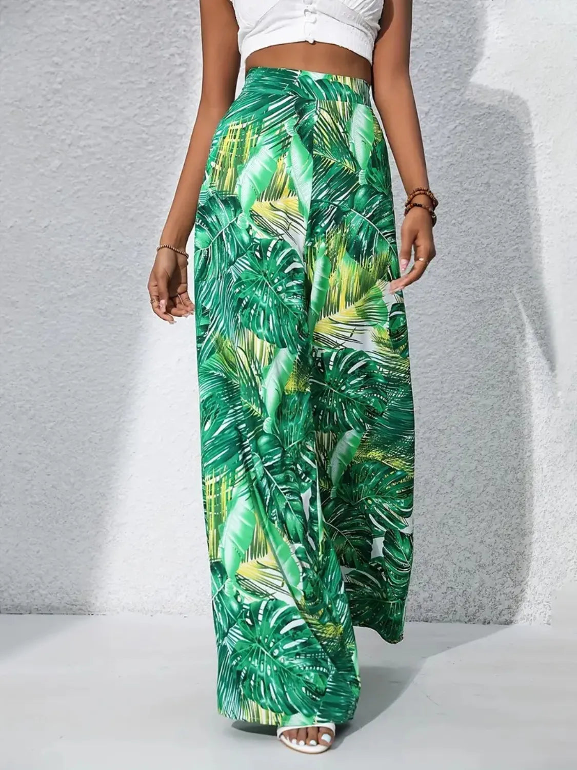 Printed High Waist Wide Leg Pants | Trousers Wide Leg Pants from PHUNKYN