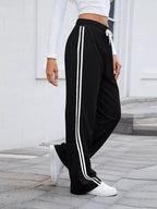 Side Striped Wide Leg Pants | Trousers Wide Leg Pants from PHUNKYN