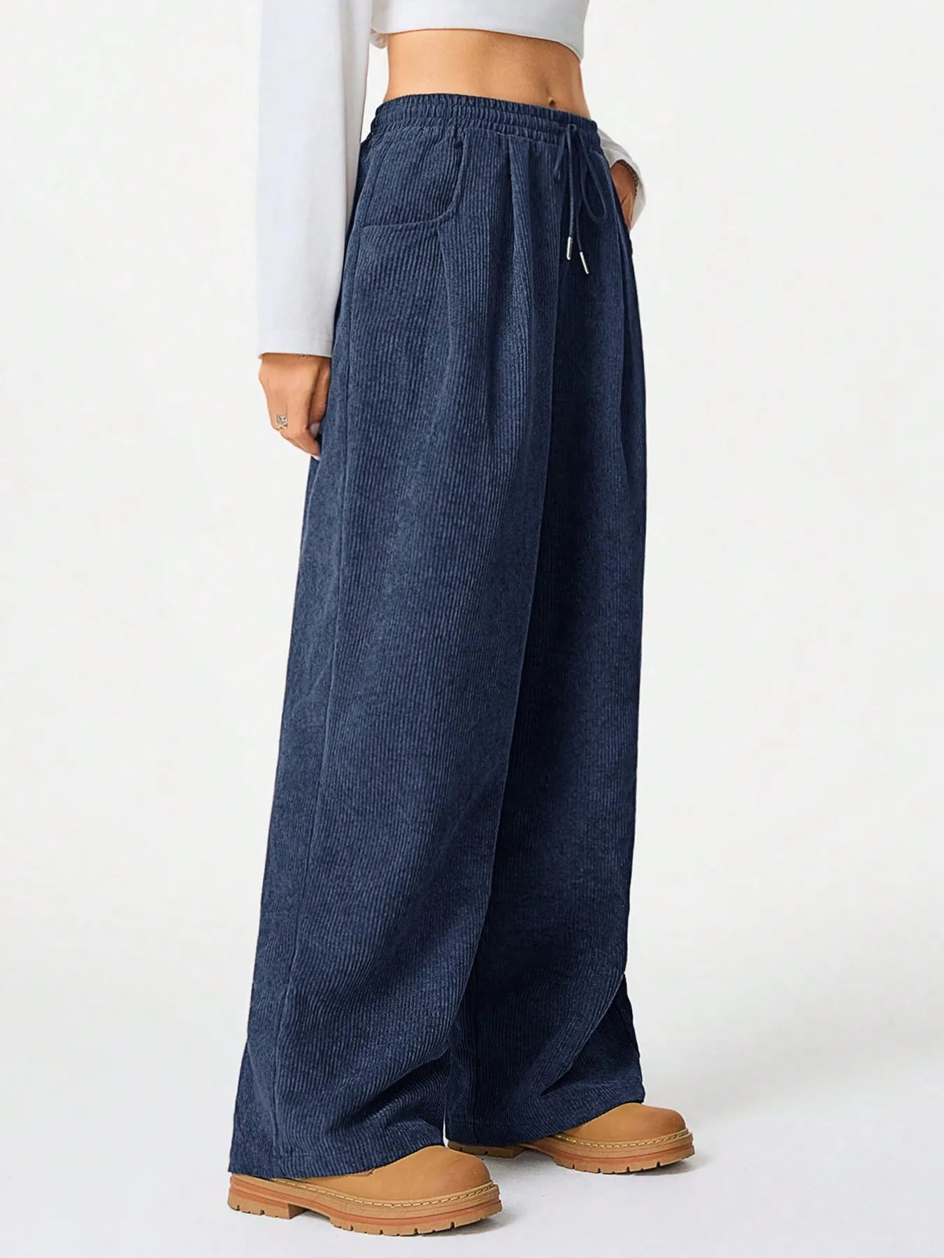 Wide Leg Drawstring Pants | Trousers Wide Leg Pants from PHUNKYN