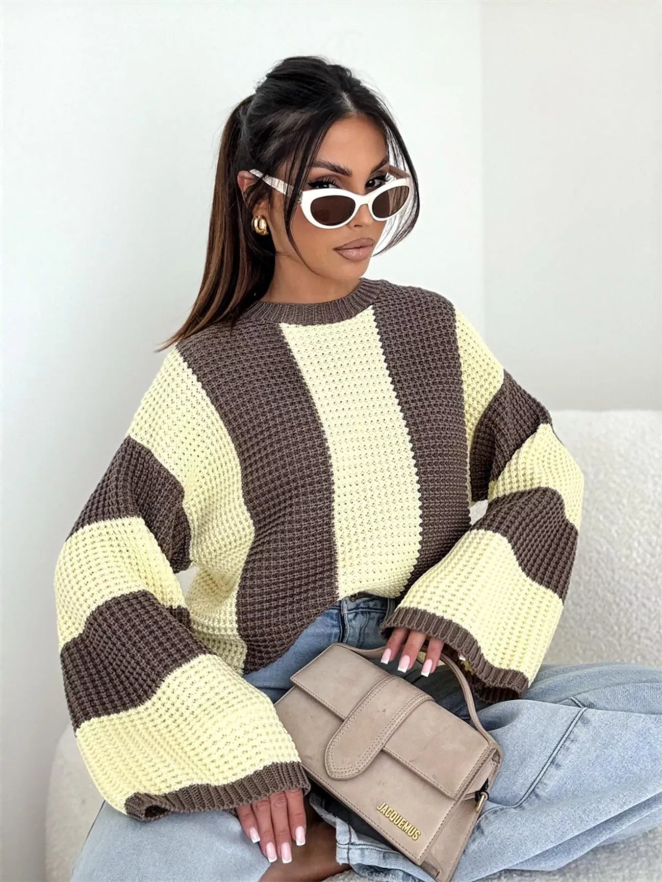Color Block Long Sleeve Sweater | Sweaters Sweater from PHUNKYN