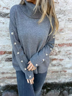 Full Size Turtleneck Long Sleeve Sweater Plus Size | Sweaters Sweater from PHUNKYN