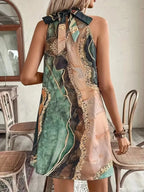 Tied Back Printed Sleeveless Dress | Dresses Dress from PHUNKYN