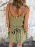 Button-Front Belted Cami Romper | One-Pieces Cami Romper from PHUNKYN