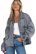 Collared Neck Button Up Denim Jacket | Jacket from PHUNKYN