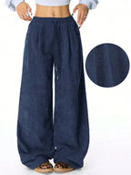 Wide Leg Drawstring Pants | Trousers Wide Leg Pants from PHUNKYN
