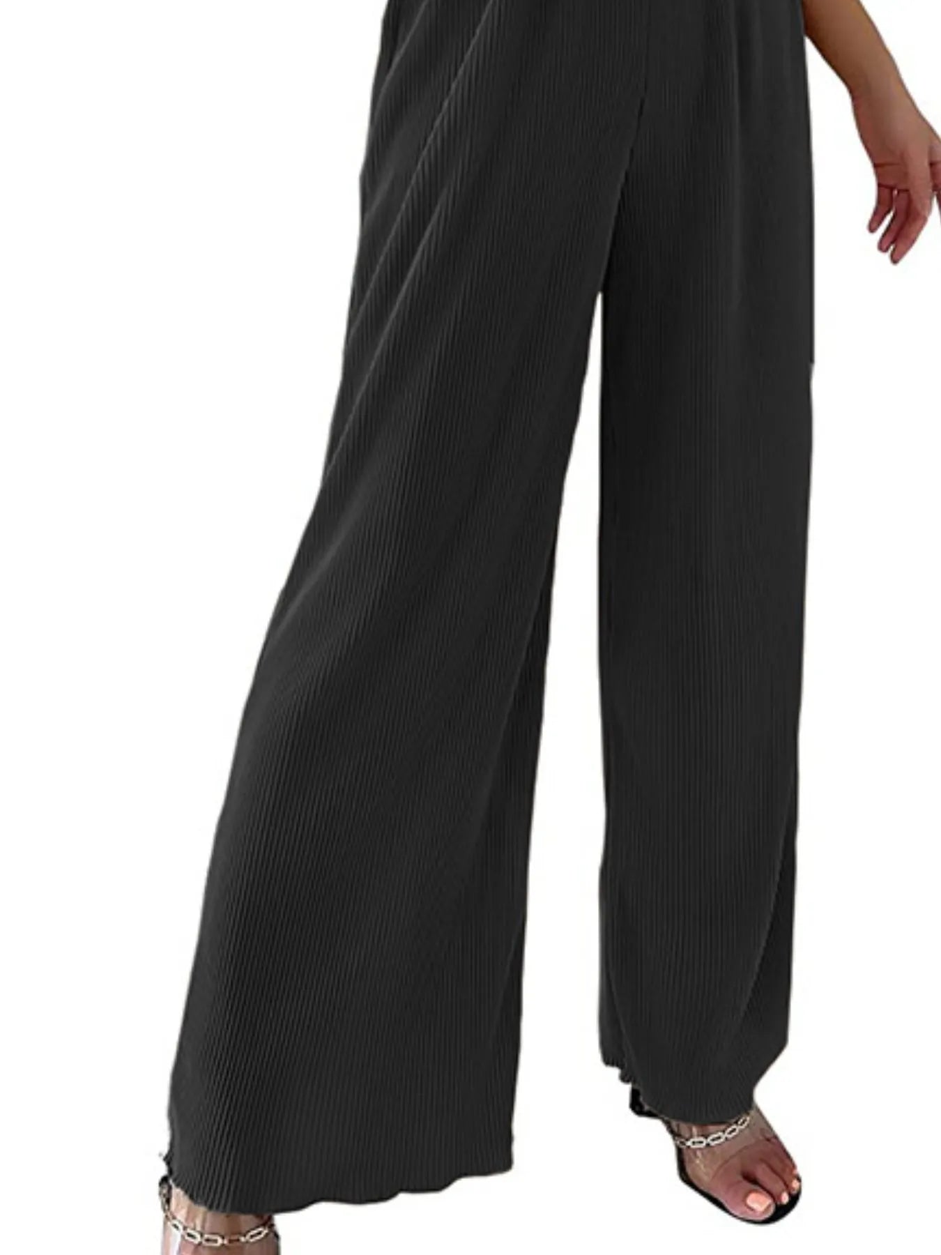 Elastic Waist Wide Leg Pants | Trousers Wide Leg Pants from PHUNKYN