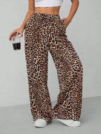 Leopard Print Wide Leg Pants | Trousers Wide Leg Pants from PHUNKYN
