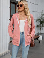 Drawstring Zip Up Long Sleeve Hoodie | Hoodies Hoodie from PHUNKYN