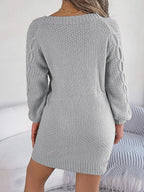 Cable-Knit Round Neck Sweater Dress | Dresses Sweater Dress from PHUNKYN