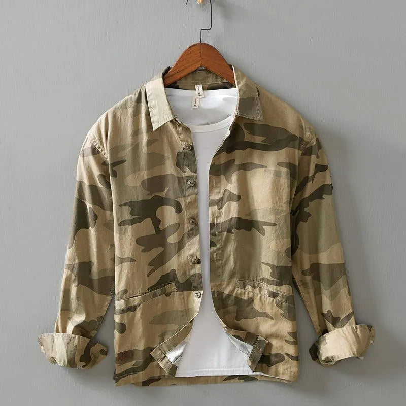 Men's Camouflage Button Up Long Sleeve Shirt | Shirts Shirts from PHUNKYN