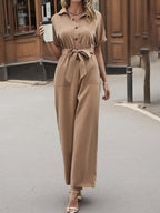 Short Sleeve Wide Leg Jumpsuit One-Pieces Jumpsuit PHUNKYN