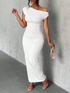 Asymmetrical One Shoulder Bodycon Maxi Dress | Dresses Maxi Dress from PHUNKYN