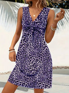 Leopard V-Neck Sleeveless Mini Dress | Dresses Mini Dress from PHUNKYN