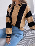 Color Block Round Neck Sweater | Sweaters Sweater from PHUNKYN
