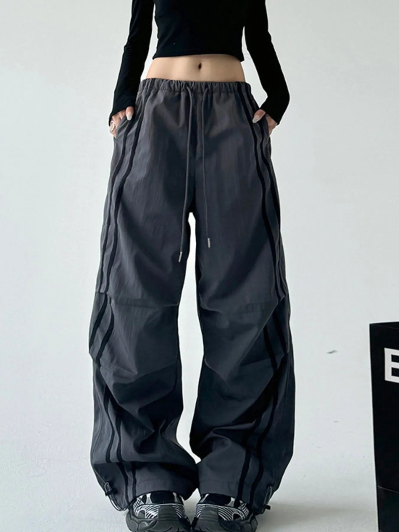 Side Stripes Wide Leg Pants | Joggers Wide Leg Pants from PHUNKYN