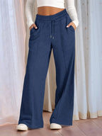 Drawstring Relaxed Fit Wide Leg Pants | Trousers Women's Trousers from PHUNKYN