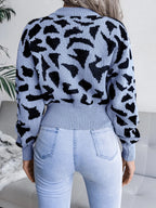 Leopard Round Neck Dropped Shoulder Sweater | Sweaters Sweater from PHUNKYN