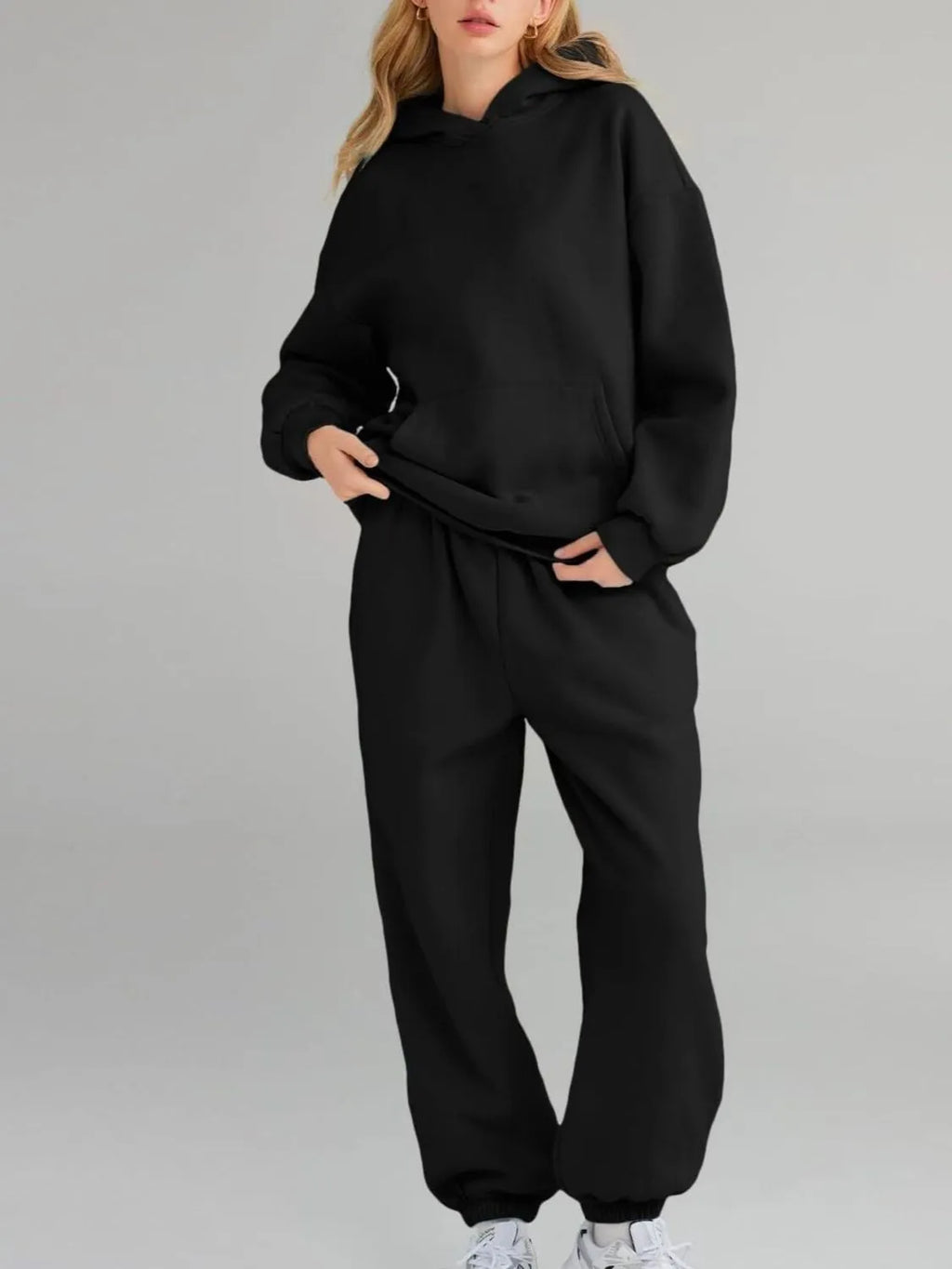 Kangaroo Pocket Hoodie and Joggers Set Plus Size | Outfit Sets Top and Pants Set from PHUNKYN