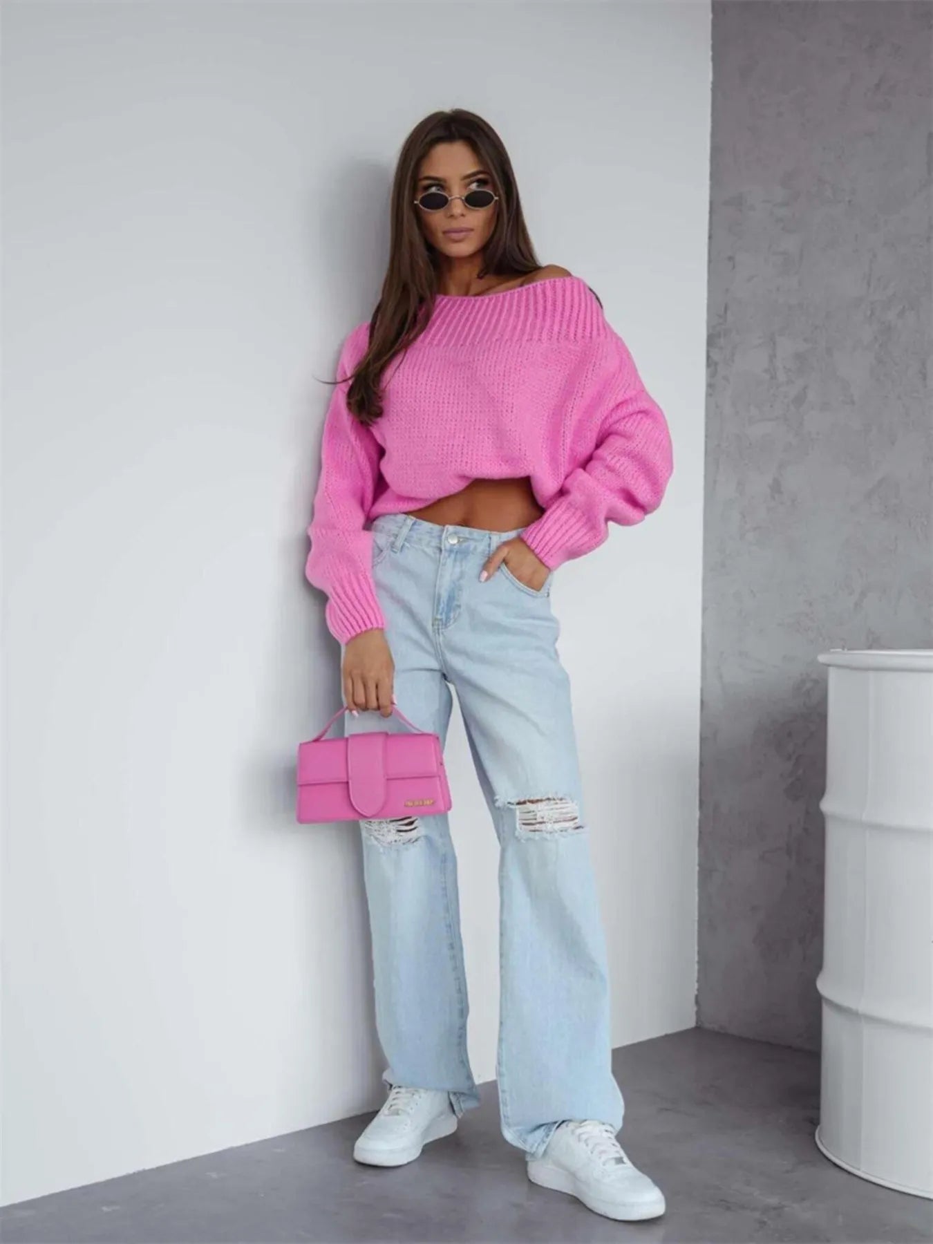 Boat Neck Drop Shoulder Sweater | Sweaters Sweater from PHUNKYN