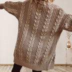 Cable-Knit Open Front Dropped Shoulder Cardigan | Cardigans Cardigan from PHUNKYN